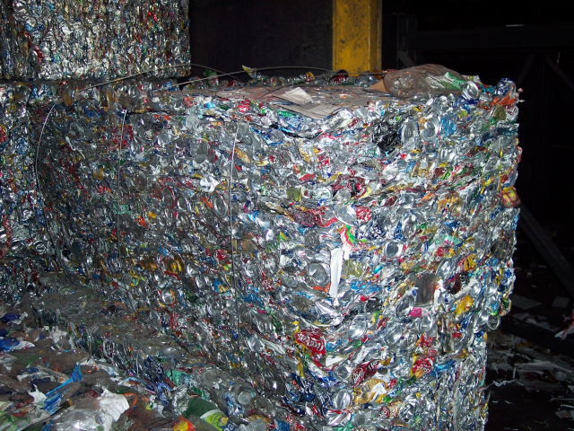 48,000 aluminum cans ready for recycling...