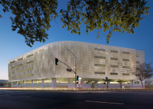 Parking structure at UC Davis Medical Center on the corner of Stockton Blvd. and X Street. Love the way the light plays off the louvers.