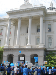 The beautiful State Capitol. This was taken at a rally for Parent Voices, a child care advocacy group.