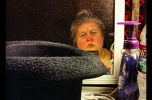An actor prepares for a site-specific theatre performance with KOLT Run Creations--local fringe theatre company.