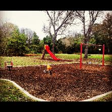 White Oak ia a small neighborhood park but has a few playground implements and a single goal basketball court.