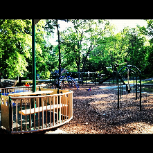 Oval Drive Park has a variety of playground implements as well as tennis courts, basketball courts, and a picnic shelter.
