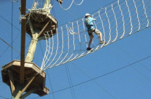 Crossing the nets @ Durham Ropes Course @ Bethesda Park