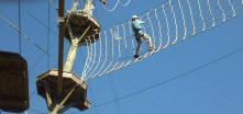 Crossing the nets @ Durham Ropes Course @ Bethesda Park