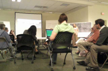 A shot from one of the technical meetings of the charrette at the design studio.