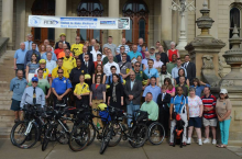 8th Annual Lucinda Means Bicycle Advocacy Day. 100+ bicyclists  braved the storm to storm the Capitol. — at Michigan State Capitol Building.