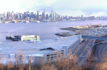 ...forgive the contrast.  Panoramic shot showing multiple transportation alternatives.