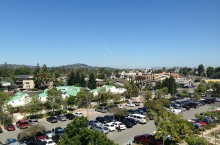 View from top of Redwood City Govt Center parking garage, after wellness walk up four flights of stairs. 